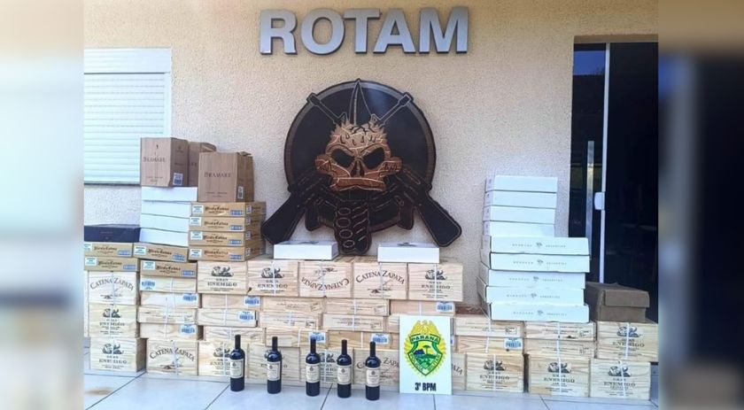Polícia Rodoviária apreende carga de vinho em operação de combate ao descaminho