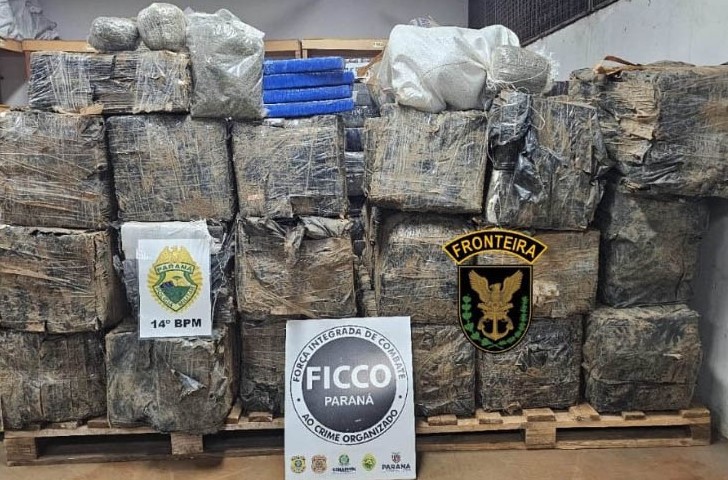 PMPR apreende mais de 1,6 tonelada de maconha em Foz do Iguaçu