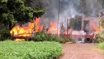 Família perde tudo em incêndio registrado na zona rural de Coronel Vivida