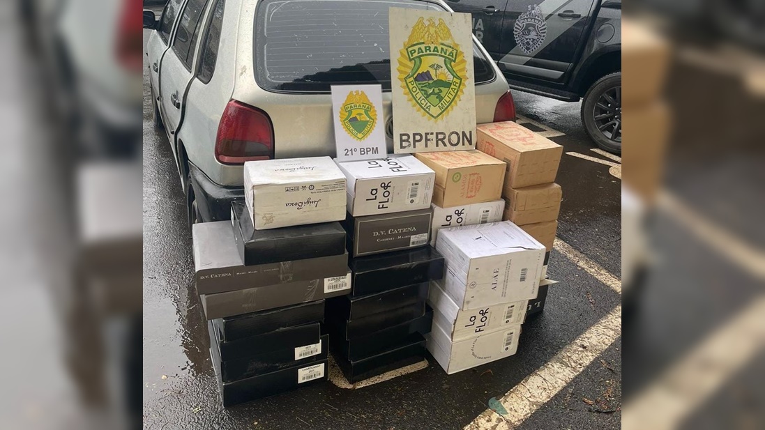 Polícia Militar e BPFron realizam apreensão de mercadorias irregulares na PR-483