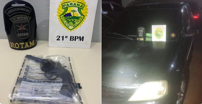 PM prende homem com arma de fogo e veículo furtado durante festa