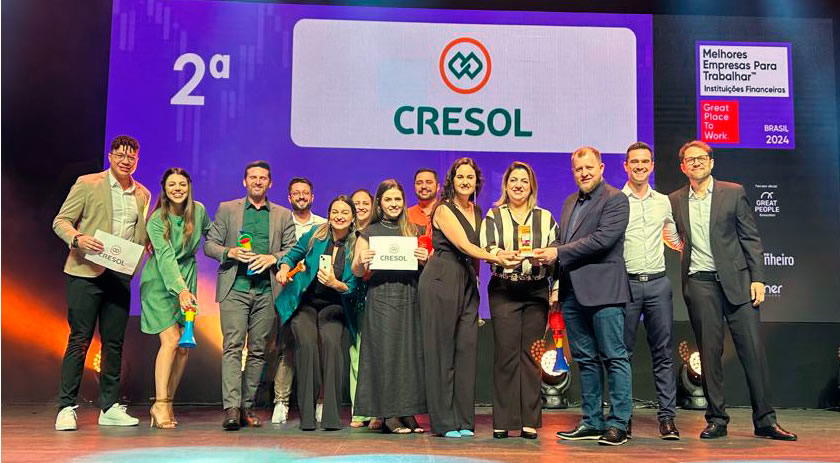 Cresol é eleita 2ª melhor instituição financeira para trabalhar no Brasil