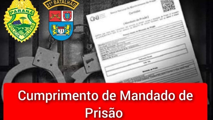 Cumprimento de mandado de prisão contra homem