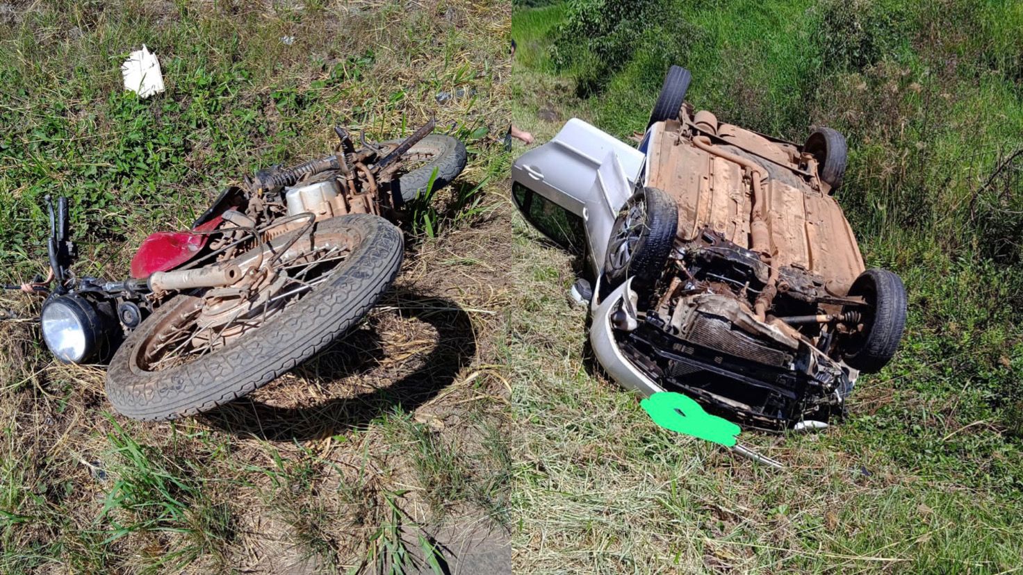 Criança fica ferida após carro capotar na BR 280