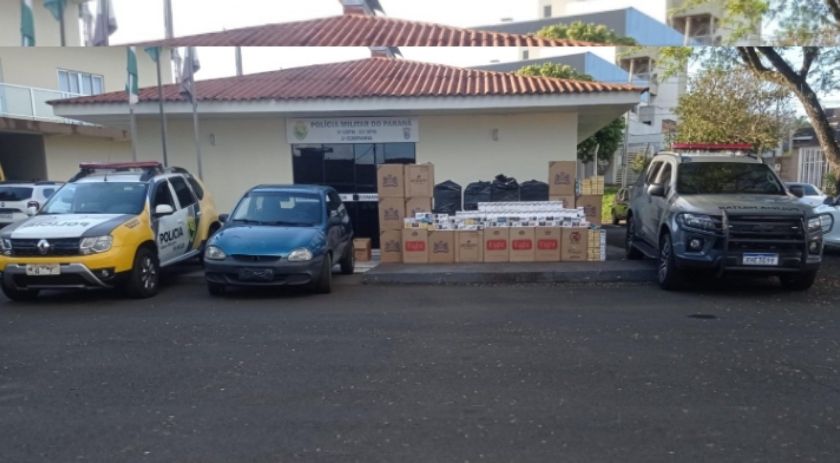 Policial Militar prende contrabandistas em flagrante com grande carga de cigarros em Francisco Beltrão