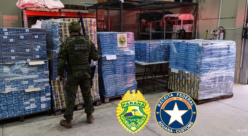 Depósito de cigarros contrabandeados é descoberto em Francisco Beltrão pelo BPFRON e a Receita Federal