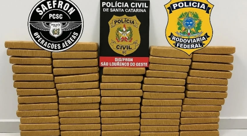 Dupla é presa com mais de 35 kgs de drogas na divisa entre SC e PR
