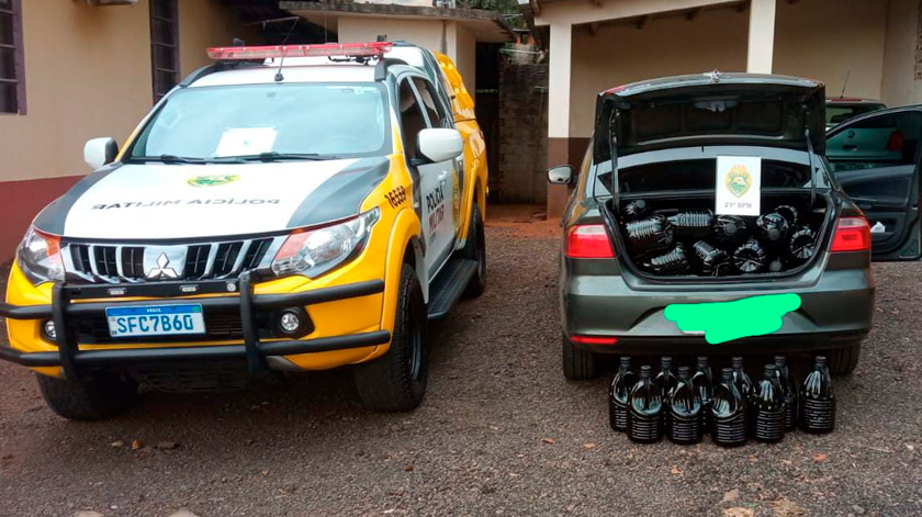 Veículo é apreendido com carga de azeite sem legalização na BR-280