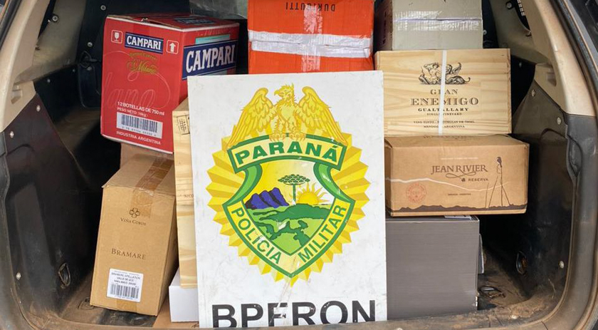 BPFRON apreende bebidas estrangeiras em Santo Antônio do Sudoeste