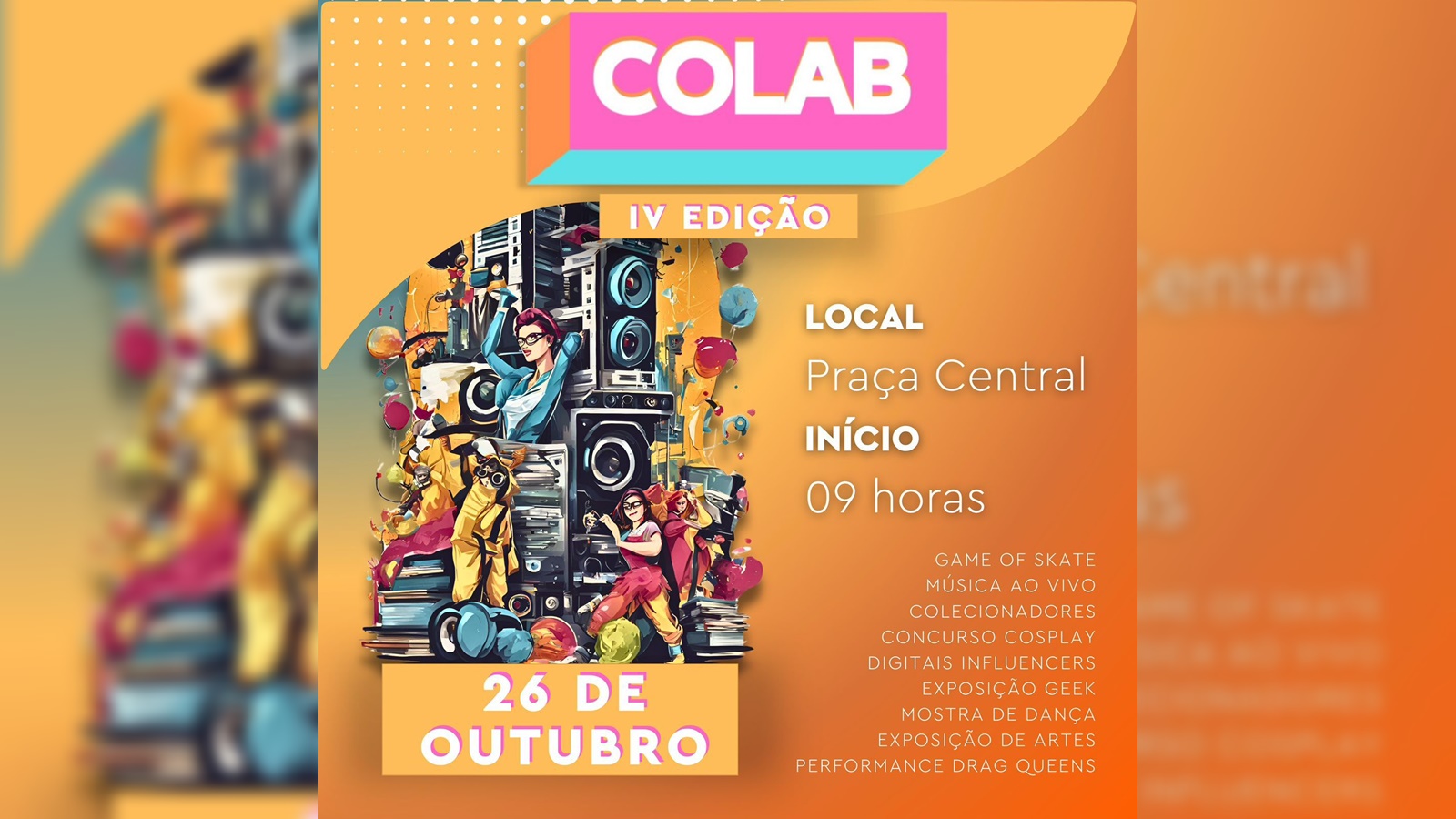 4ª COLAB acontece nesse sábado (26) na praça central