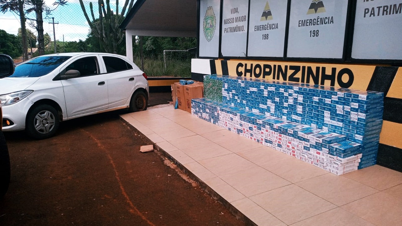 Polícia Rodoviária Estadual apreende 1.250 pacotes de cigarros contrabandeados em Chopinzinho