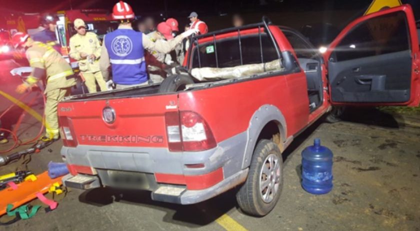 Condutor fica ferido em acidente na PRC 280, em Marmeleiro