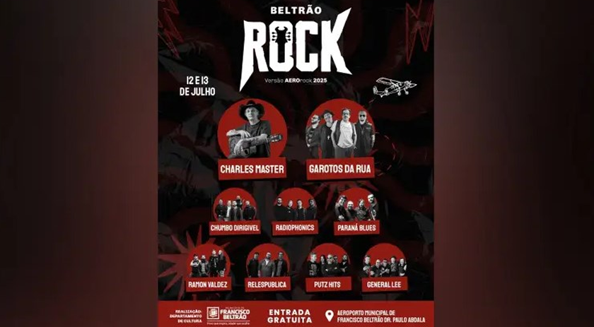 Confira quais bandas vão se apresentar no Beltrão Rock
