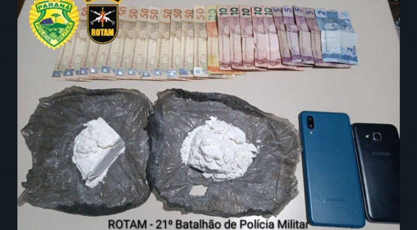 Três homens são detidos por tráfico de drogas durante bloqueio da ROTAM à PR 182