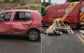 Motociclista fica ferido em acidente no cruzamento de ruas