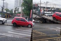 Colisão entre dois veículos é registrada no bairro Industrial