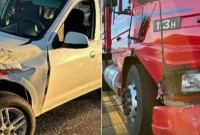 Acidente entre carro e carreta deixa dois feridos leves na PR-182