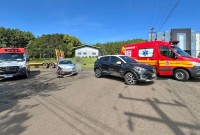 Acidente na BR-163 no acesso ao Bairro Industrial deixa uma mulher ferida