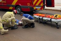 Idoso fica ferido após queda de bicicleta