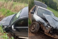 Mulher fica gravemente ferida após ser ejetada de veículo em acidente na BR-163