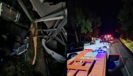 Queda de ônibus em ribanceira deixa vários feridos e três mortos na BR-470