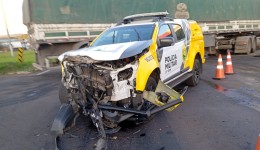 Acidente entre viatura da PM e caminhão mobiliza autoridades em Renascença