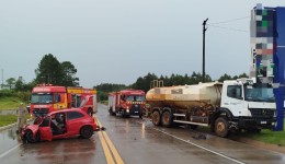 Dois feridos em acidente no Rincão Torcido