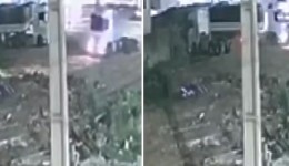 Câmera flagra roubo de carga avaliada em R$ 900 mil em posto de combustíveis, no Paraná