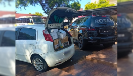 Polícia apreende veículo com contrabando de vapes 