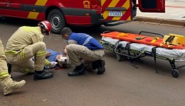 Idoso fica ferido após queda de bicicleta