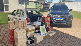 Veículo com vinhos contrabandeados é apreendido em operação conjunta