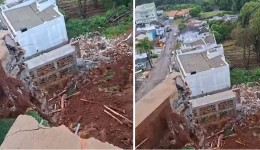 Desabamento de muro de 80 metros deixa oito residências evacuadas