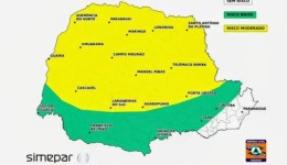 Simepar alerta para risco de temporais no Paraná nesta sexta-feira; confira as áreas de risco