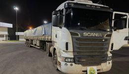 BPFron e Polícia Federal apreendem carreta com 33 toneladas de painço