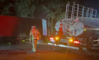 Incêndio em caminhão mobiliza bombeiros na PR-483