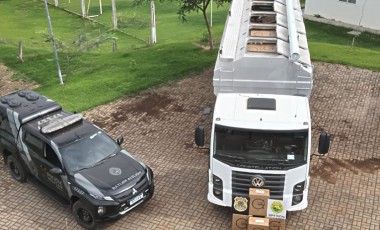 Caminhão com carga milionária de cigarros contrabandeados é apreendido após fuga de motorista