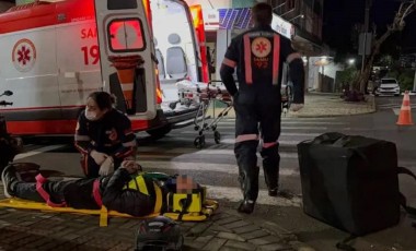 Acidente entre caminhonete e motocicleta deixa ferido no Bairro Cango