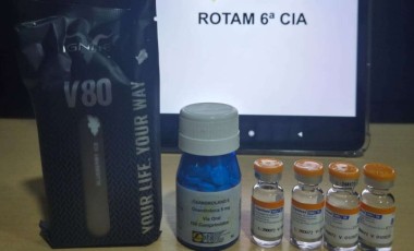 BPRv apreende medicamentos proibidos e anabolizantes, na PR-182