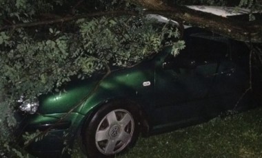 Carro de torcedor do Coronel Futsal é atingido por árvore durante jogo da Copa Tonhão