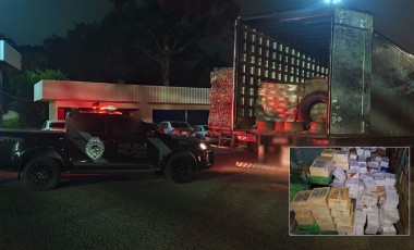 Carreta com 3,6 mil garrafas de vinho argentino é apreendida em ação conjunta