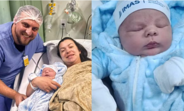 “Pequeno gigante”: bebê nasce com 4,9 kg e bate recorde em hospital de SC