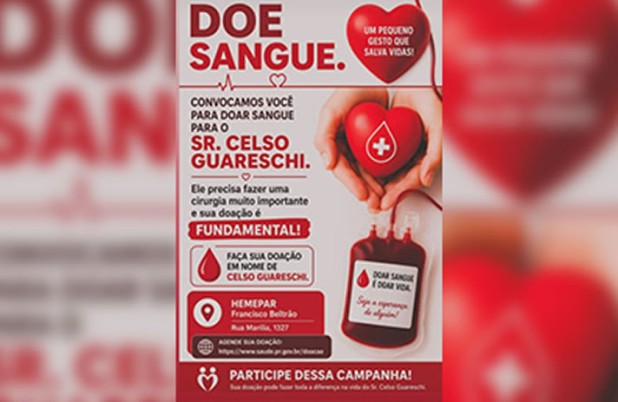 Campanha de doação de sangue é realizada para ajudar vítima de assalto em Barracão