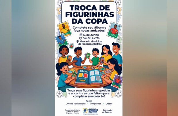 Mercado Municipal terá troca de figurinhas da Copa neste sábado