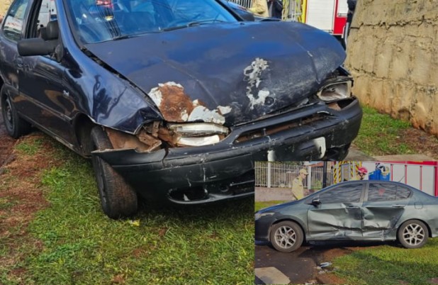 Colisão entre carros deixa mulher ferida no bairro Vila Nova