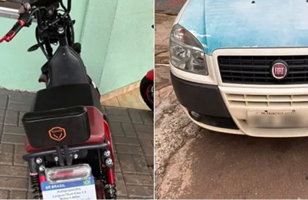 Mulher e criança ficam feridas após acidente entre moto elétrica e carro