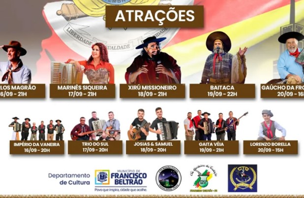 Semana Farroupilha chega à 20ª edição com shows e gastronomia típica