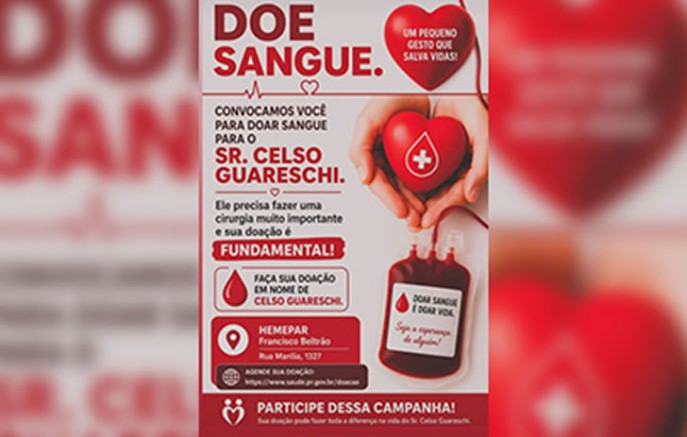 Campanha de doação de sangue é realizada para ajudar vítima de assalto em Barracão