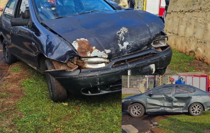 Colisão entre carros deixa mulher ferida no bairro Vila Nova