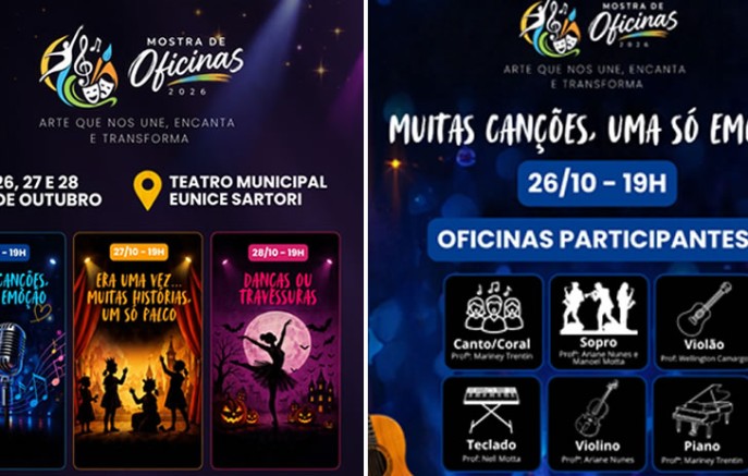 2ª Mostra Cultural terá música, teatro e dança