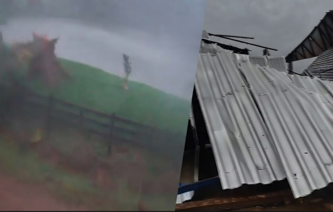 Forte temporal provoca estragos e derruba estrutura de galpão em Dionísio Cerqueira